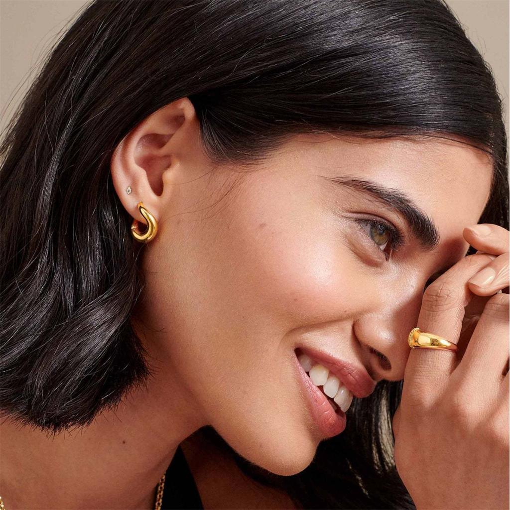 Irregular Curved Earrings and Earrings Made of Stainless Steel Material Plated with 18k Gold Color Protection