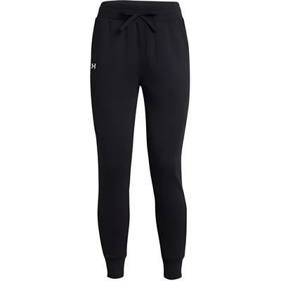 Under Armour Stylish Casual Solid Color Simple Lace-Up Mid-Waist Knitted Sports Pants Women Bottoms Black 1387225-001