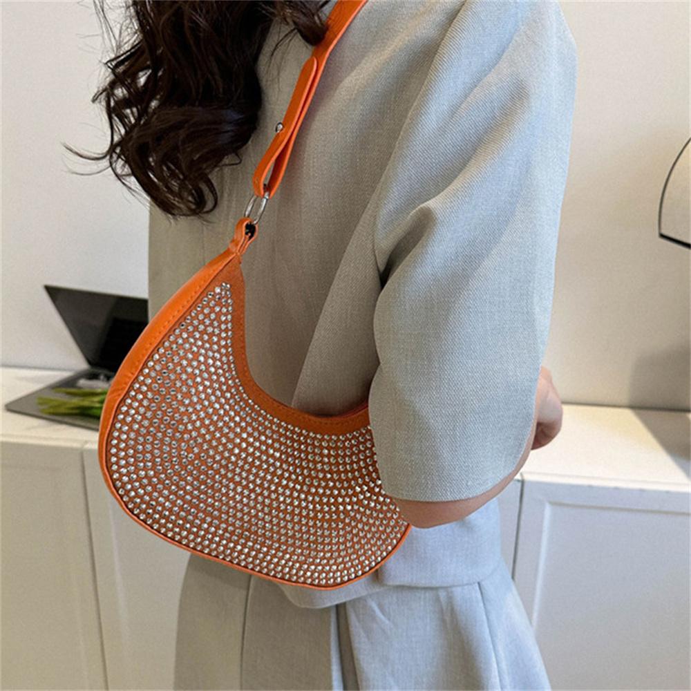 Women's Fashion Studded Underarm Bag Retro PU Shoulder Bag Casual Handbags