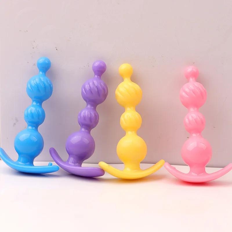 Anal Beads Prostate Stimulator Ball Butt Plug Anal Plug 18+ Adult Women Men Gay Couples Erotic SM Flirting Sex Toys 4 Colors
