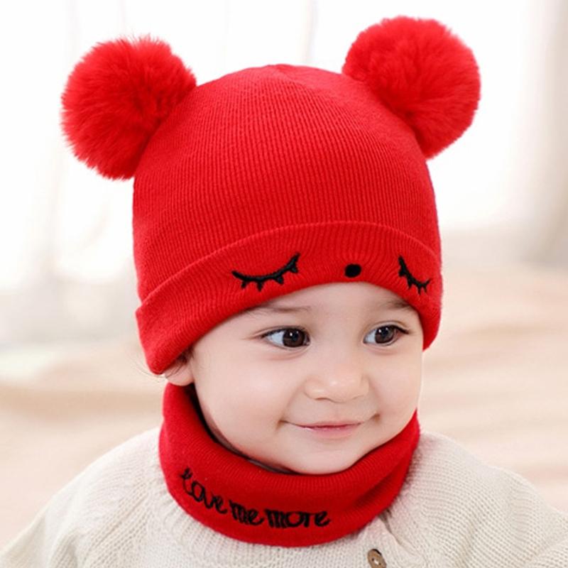 Toddler Solid Color Knitted Winter Hats Toddler Beanies Hat Soft Winter Warm Boys and Girls Caps for Newborn Baby
