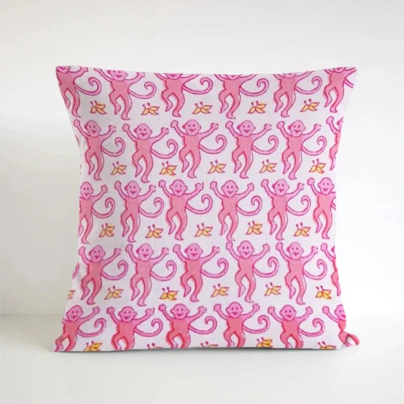 Preppy Monkeys Double-Sided Pillow Covers Short Plush Decorative Pillows for Bed Gift Luxury Sofa Cushions Square Cushion Cover