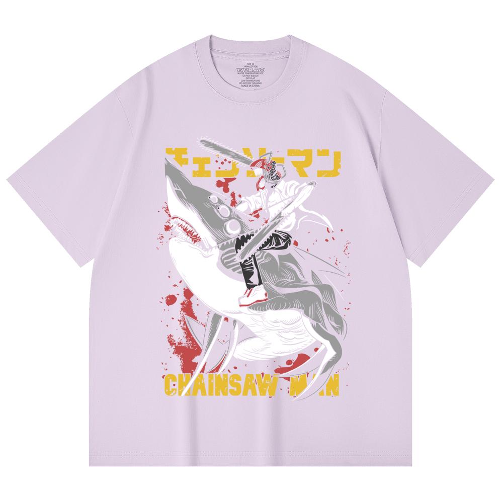 230 Gsm 100% Cotton Chainsaw Man V43 Denji Print Unisex Heavy Cotton T Shirt