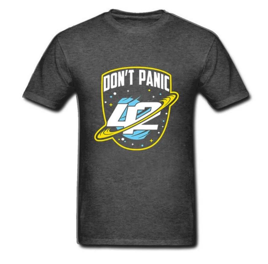 2024 Fashion Custom T shirt dont panic sci-fi 42 Hitchhiker Guide To The Galaxy T-shirt Retro Science Guide Tshirt camiseta