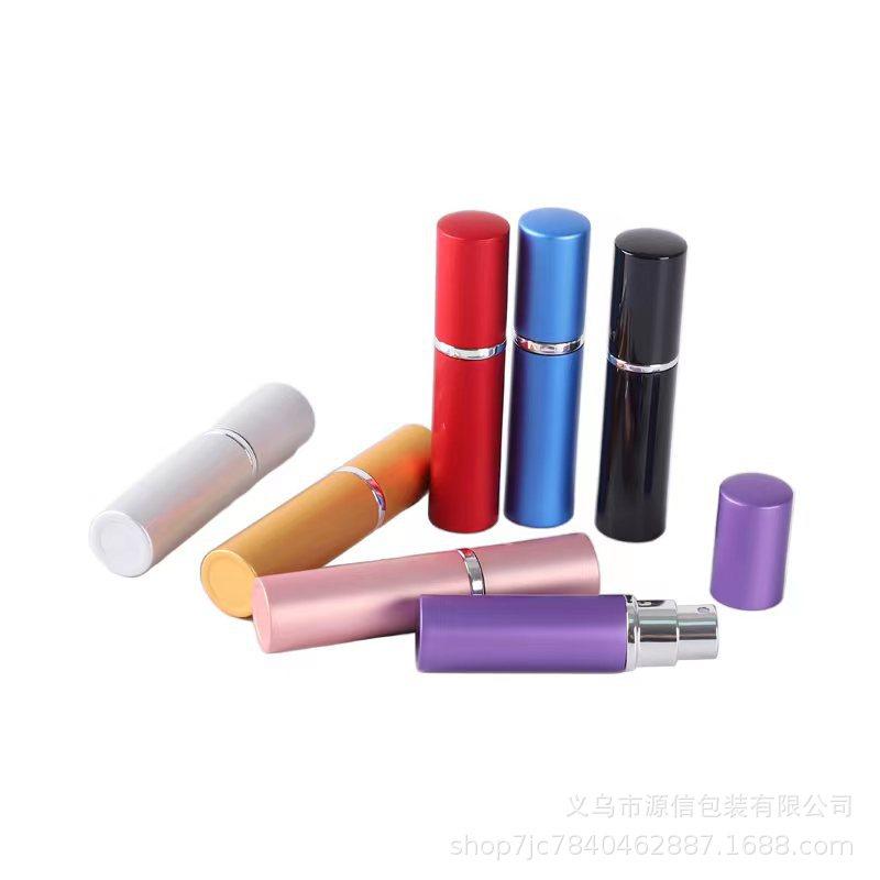 5ml Flat-top Cylindrical Perfume Spray Bottle with Aluminum Glass Liner