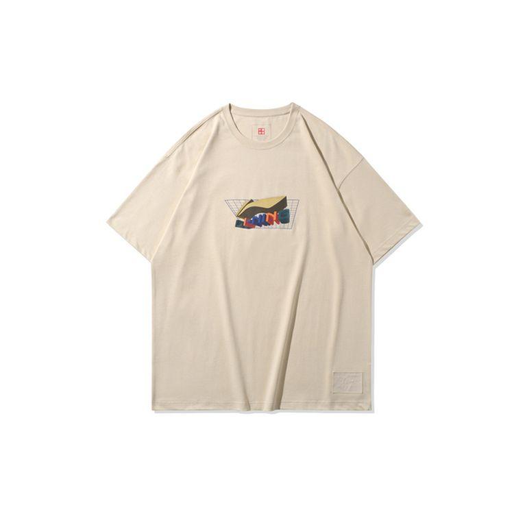 

Li Ning Неделя моды в Париже Осень-Зима 2020 Серия Свободная футболка с коротким рукавом Мужские топы Серый AHSQ561-4 L