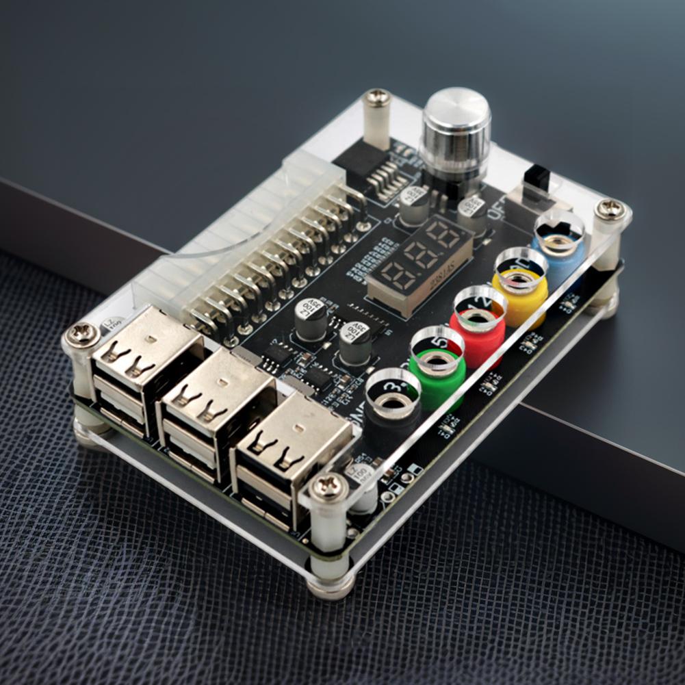 24-Pin Netzteilmodul Adapter Stecker Einstellbarer Spannungsregler Netzteil Adapter Stecker Modul 6 Ports Unterstützt QC2.0 QC3.0