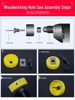 Multifunctional Ceiling Downlight Hole Saw Set for Wood, Drywall, and Hole Enlargement