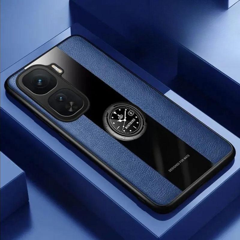 Magnetic Ring Holder Cases For VIVO iQOO Neo11 (China) PU Leather Bumper Cover For iQOO Neo 11 Shockproof Soft Silicone Shell