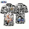 One Piece's Monkey D. Luffy graphic T-shirt Japanese anime football jersey Sports Dry Quickly Men's T-Shirt Kid's Clothing Tee