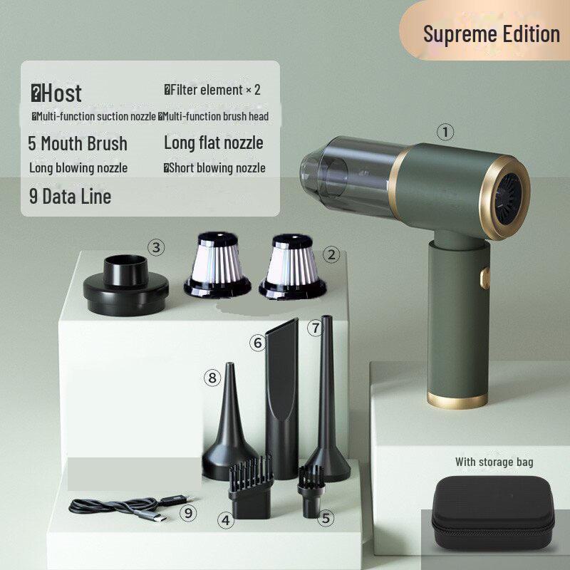"Wireless Dual-Purpose Car Vacuum: Strong Suction & Blowing for Interior"