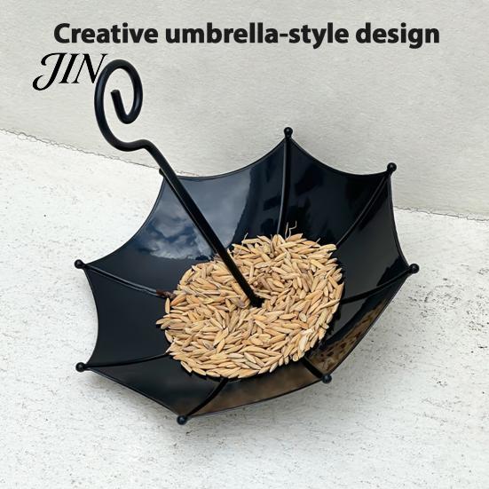 Stylish Outdoor Bird Feeder Umbrella Tray, Bath, Vintage Hanging Birds Watering Station for Garden Tray Outdoor, Inverted Umbrellas Feeders, Decor And