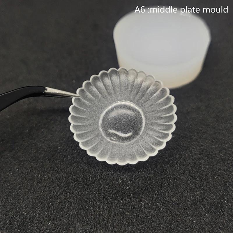 1Pc Dollhouse Miniature Silicone Tableware Mold Mini Simulation Dish Bowl Model Mould Dolls House Kitchen Toys Accessories-Toy