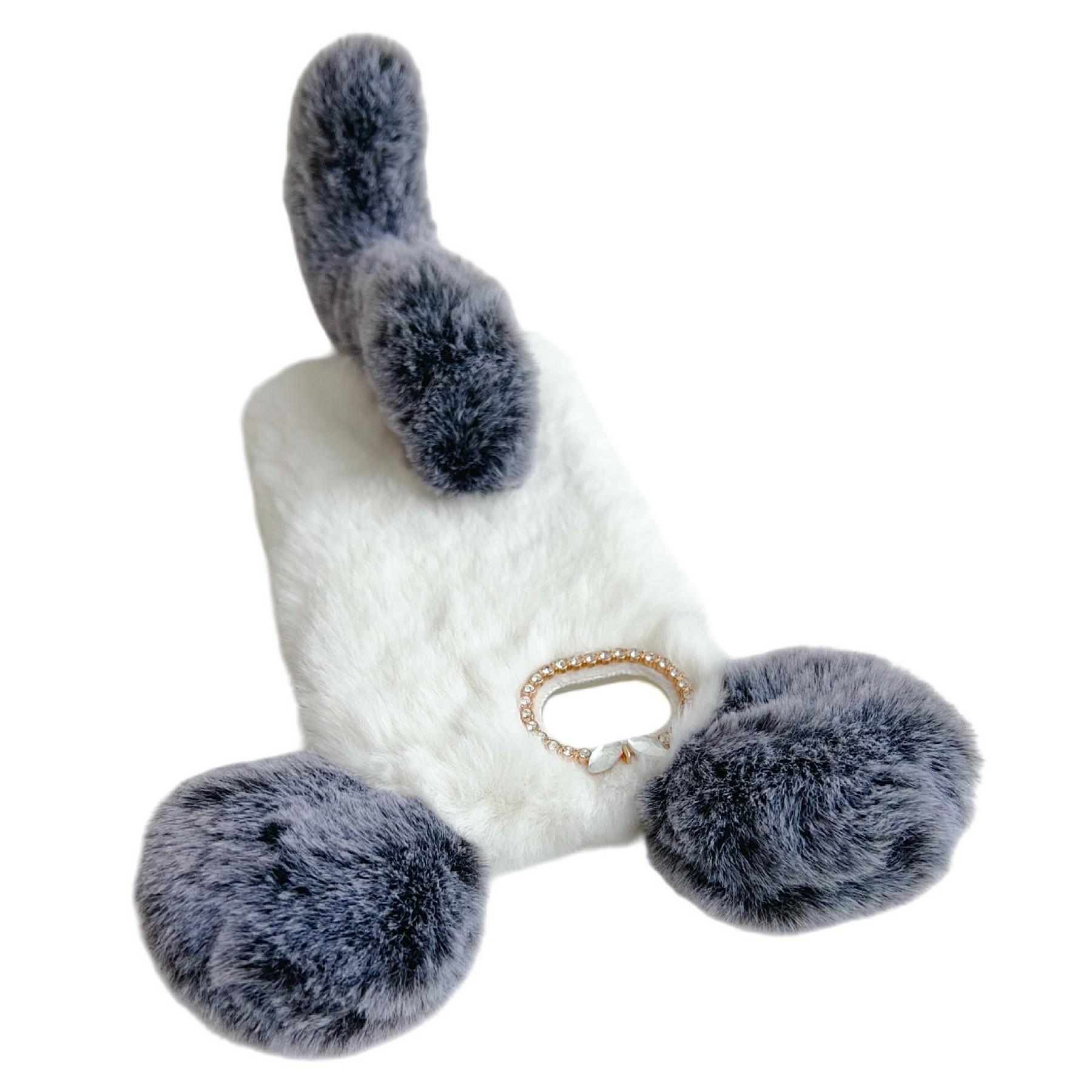 

For iPhone 16e Case Plush Mouse Winter Fluffy TPU Phone Cover Rose
