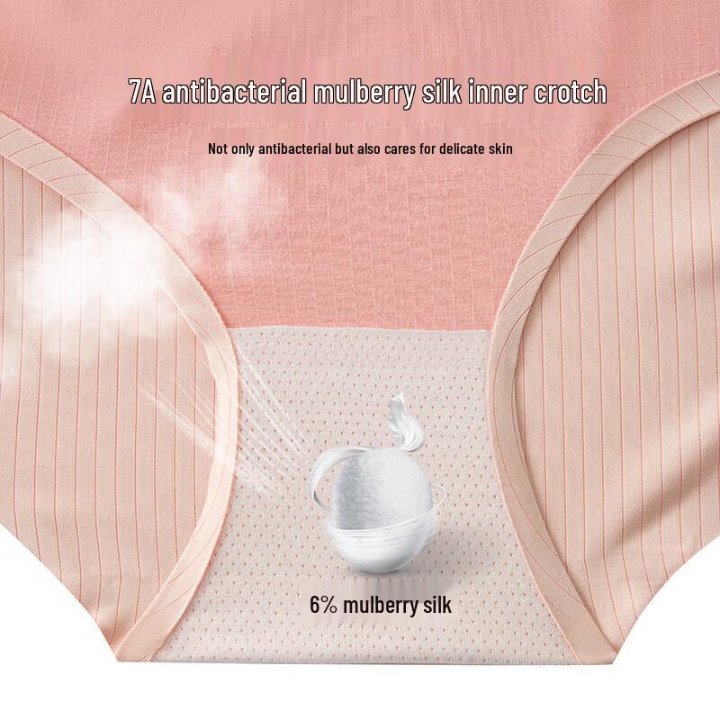 Yiershuang Women's 80-Count Modal Silk Antibacterial Seamless Briefs - 3-Pack Gift Box