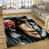 Totenkopf Totes Mädchen 3D Gothic Horror Weiblich Rose Teppich für Wohnzimmer Schlafzimmer Dekoration, Rutschfeste Dekoration für Sofa Fußmatte Geschenk