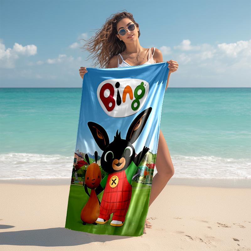 Proof Beach Towel with Bing Pattern - Soft,absorbent,quick-drying,machine Washable - Perfect for Swimming,camping,bathing