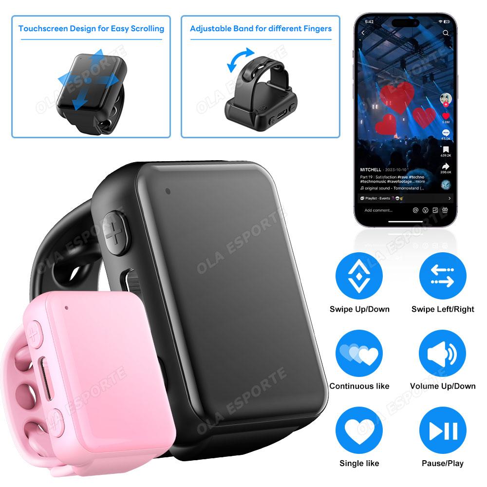 Nový Chytrý Prstencový Dálkový Ovladač Bezdrátový Bluetooth Mobilní Selfie Myš Selfie Video Automatický Otočník Stránek Prohlížení
