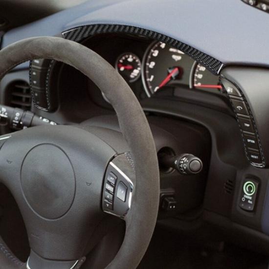 3Pcs Carbon Fiber Dashboard Panel Cover Trim For Chevrolet Corvette C6 2005-2013