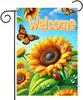 Welcome Summer Fall Garden ag 12x18 Double Sided Autumn Sunower Garden ag Farmhouse Thanksgiving Holiday Outdoor Decor WZZ