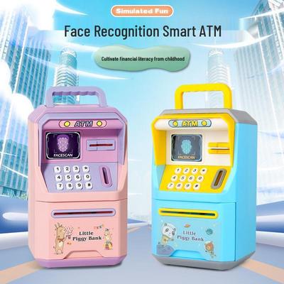 Kid's Facial Recognition ATM Piggy Bank: Interactive Money Rolling Password Safe and Educational Toy