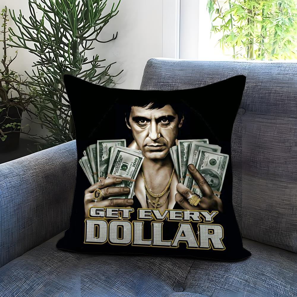 movies S-Scarface Cushion Cover Comfortable Reversible Pillow Cover Ideal for Car Sofa Bedroom & Beyond