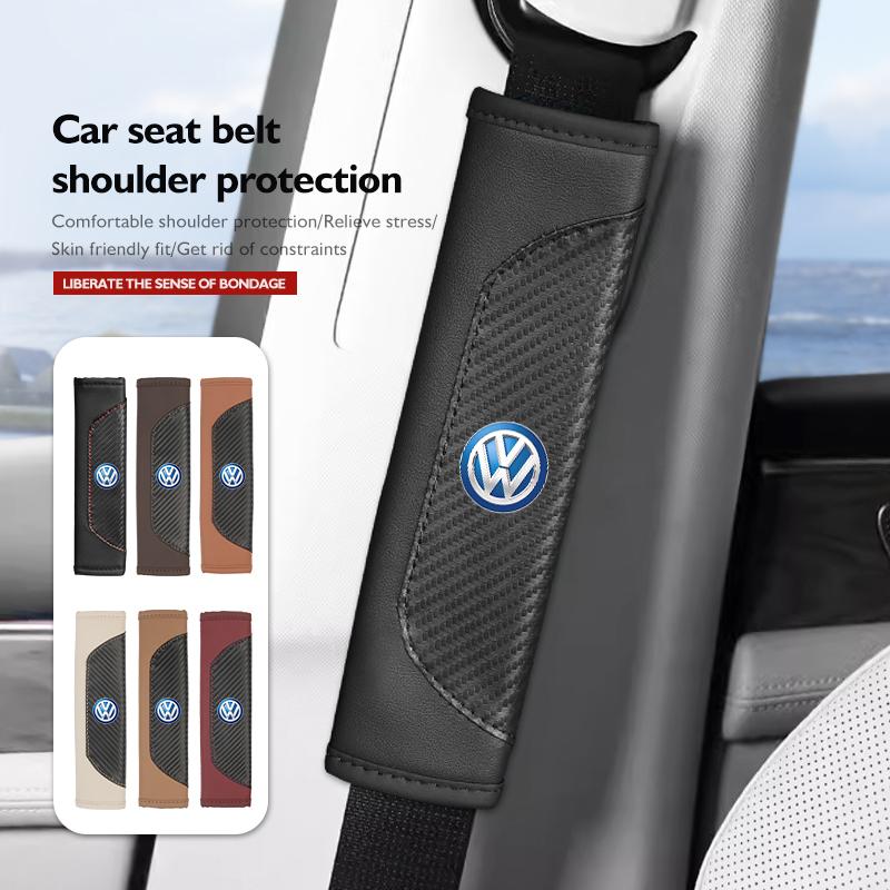 1PC Car Shoulder Protection Texture Seat Belt Protective Cover For Volkswagen VW Polo Jetta Sagitar Magotan Passat B5 B6 B7 CC Zg9