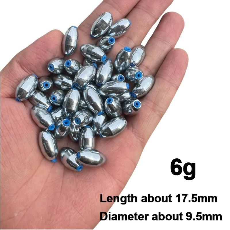 10pcs/Lot Alloy Hollow Olive Fishing Sinkers 3g/4g/5g/6g/7g/8g/9g/10g/12g/15g Carbon Steel Fishing Weights Fishing Accessories