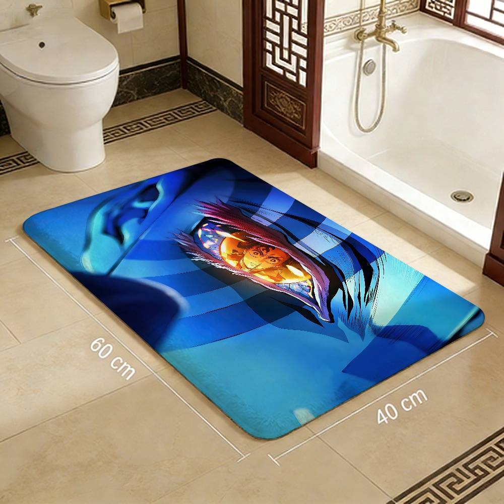 

Anime Demon Slayer Bathroom Mat Kids Room Bedroom Decoration Balcony Anti-Slip Doormat Living Room Welcome Rug 40cm x 60cm