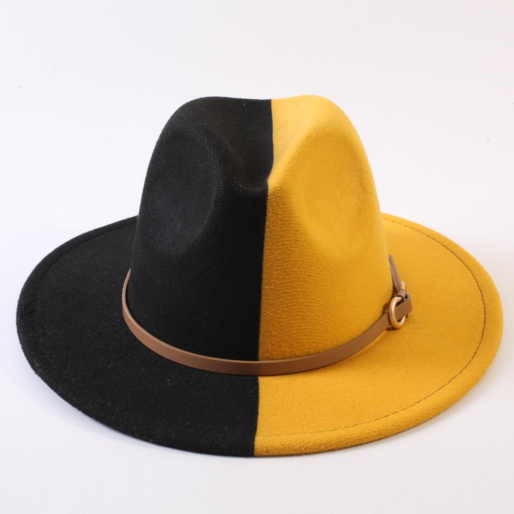 Popular European and American Classic Double-color Wide-brimmed Top Hat Men's and Women's Fashion OL Style Cowboy Hat Jazz Hat