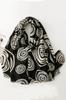 Black and Cream Scarf with Geometric Pattern - 180x90 , Cotton and Viscose