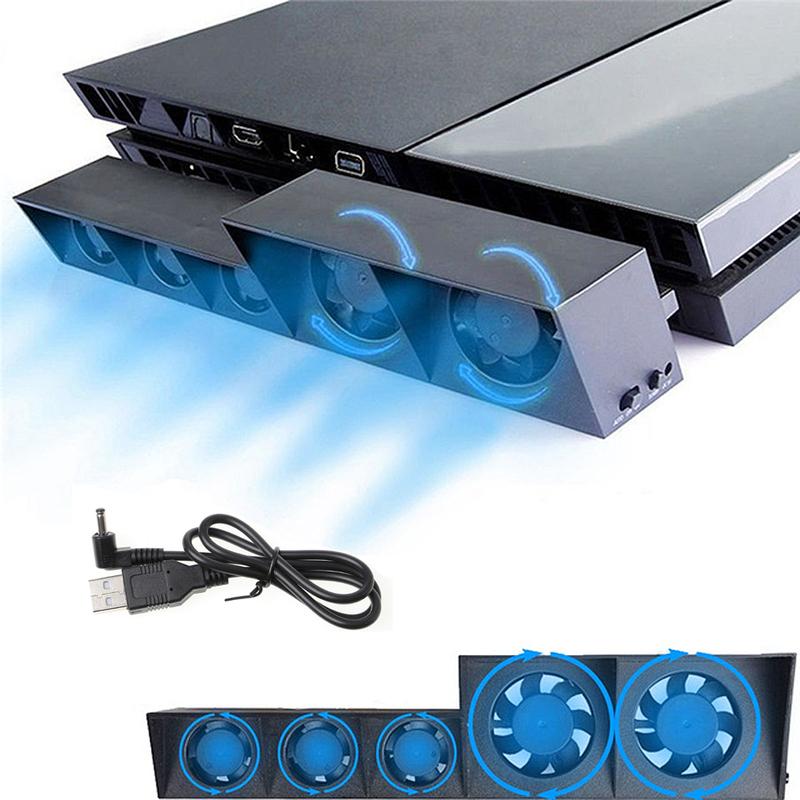 Video Game USB Cooling Fan Base for PS4 Consoles Accessories External Turbo Temperature Control for Playstation 4 Normal PS4