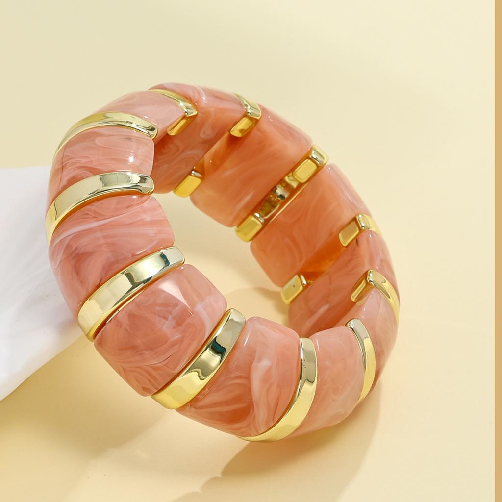 Exaggeration Punk Thick Wide Acrylic Elastic Rope Bracelet Retro Fashion Boho Bracelet Temperament Jewelry for Women