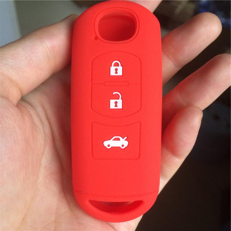 ZAD Silicone rubber car key cover case for Mazda 2 3 5 6 8 Atenza CX5 CX-7 CX-9 MX-5 RX smart 3 button key case cover