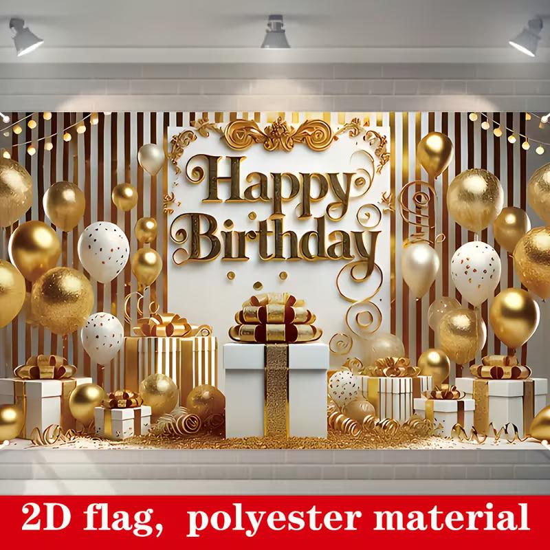 2D Birthday Party Photo Booth Background Polyester