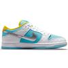 FTC X Nike Dunk Low SB Lagoon Pulse Unisex Sneakers Blue White Metallic-Silver DH7687-400