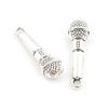 2Pcs 1:12 Doll House Accessories Prop Miniature Metal Microphone