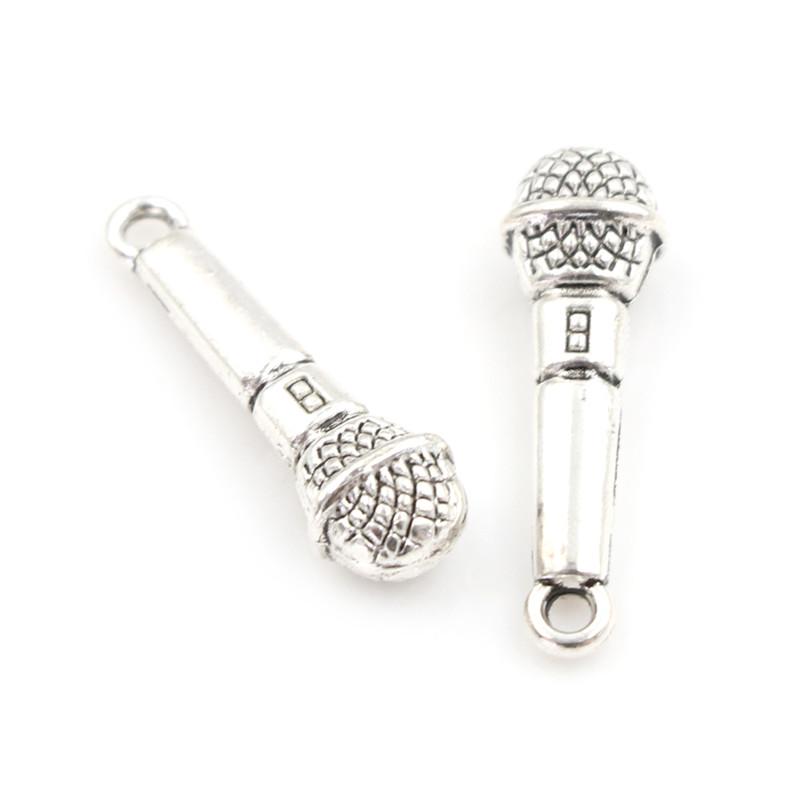 2Pcs 1:12 Doll House Accessories Prop Miniature Metal Microphone