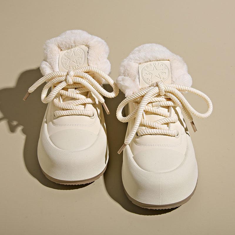 Platform women's shoes new autumn and winter velvet warm fluff two cotton shoes versatile casual shoes