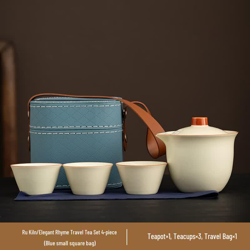 Ru Kiln Portable Travel Kung Fu Tea Set