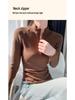 Women's Zipper Stand Collar Long Sleeve T-shirt - Autumn/Winter Warm Fashion Base Layer