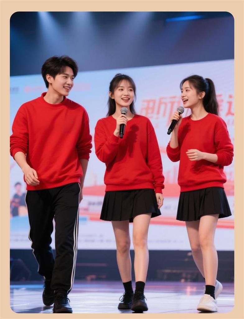 2026 Red Corporate Anniversary Sweatshirt - Custom Round Neck with Logo for Annual Meeting and Company Culture