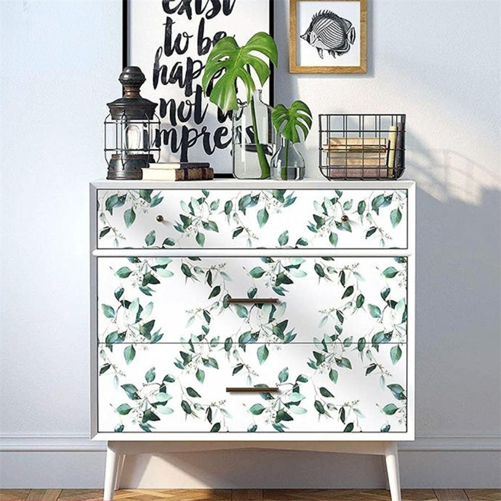 Floral Peel and Stick Wallpapers Green Self Adhesive Contact Paper Removable Waterproof Wallpaper For Bedroom Home Decoration