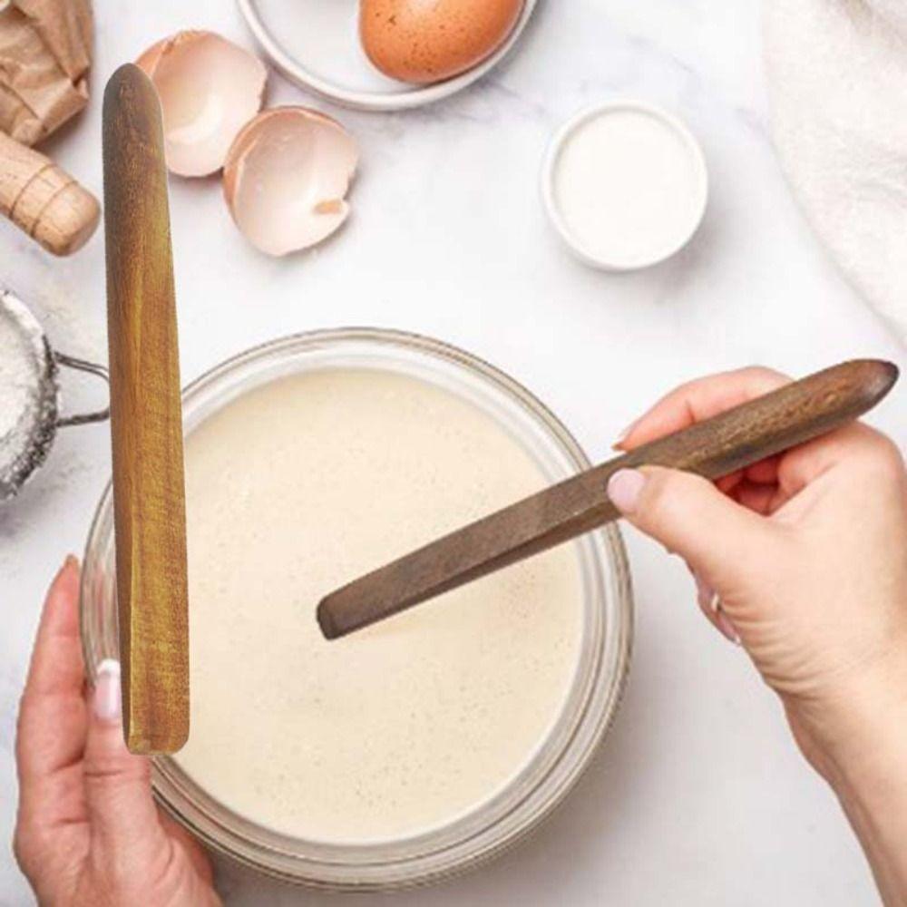 

Wooden Danish Dough Whisk Handheld Egg Beater Salad Mixing Spatula Sourdough Mixing Stick Kitchen Style A