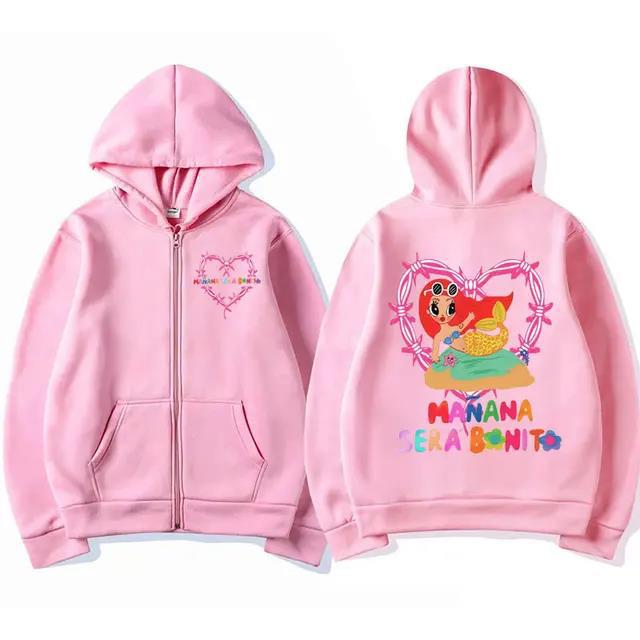 Carol G Album Heart Manana Sera Bonit Zip Hoodie Men'S And Women'S Kawaii Sweater