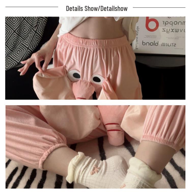 Spring and Autumn 3D Cute Elephant Loose Sleep Pants for Kids & Couples
