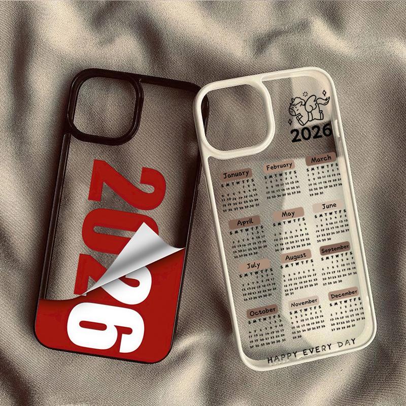 Phone Case for Samsung Galaxy A56 A55 A54 S21 S23 S24 S25 Ultra A06 A16 A15 A35 A34 5G S25 FE 2026 New Year Calendar Print Cover