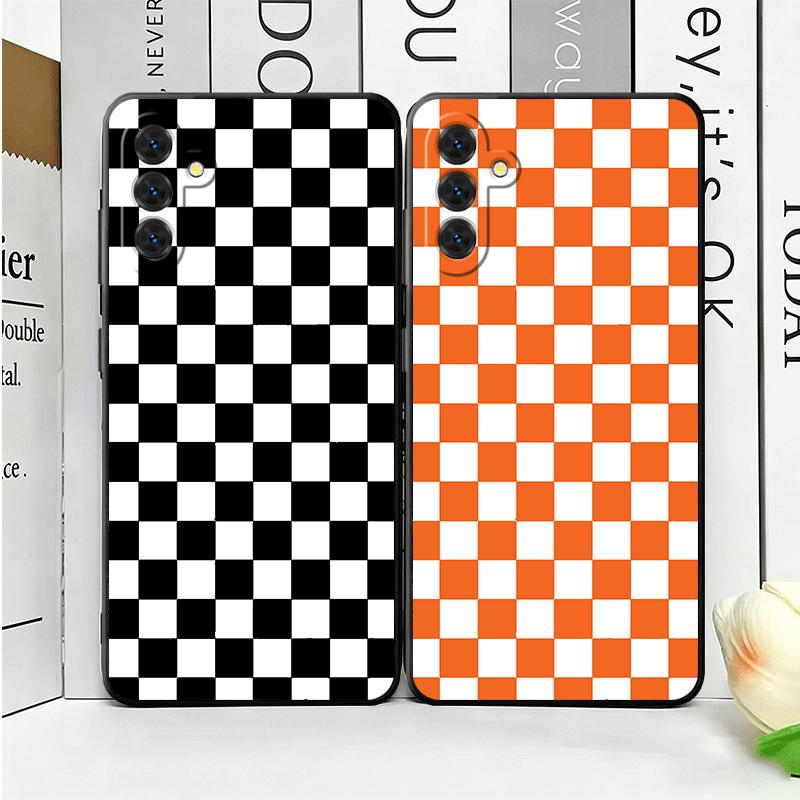 Retro Classic Chess Board Grid Soft Phone Case for Samsung A17 A37 A57 A16 A26 A36 A56 A15 A25 A35 A55 A14 A24 A34 A54 A13 A23 A
