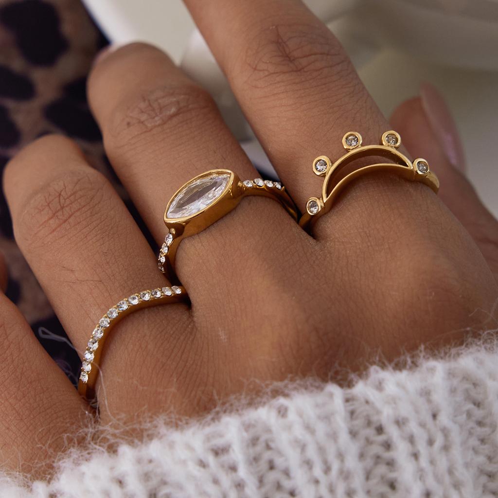 Yori Fashion High Quality White Cubic Zirconia Ring for Women Tarnish Resistant Metal Attractive Unique Jewelry Gift New