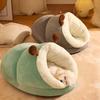 1pcs Winter Warm Cartoon Animal Pet House Cat House Slippers Nest Closed Cat House Small Dog Kennel Pet Supplies High Quality